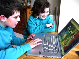 Picture of children with computer